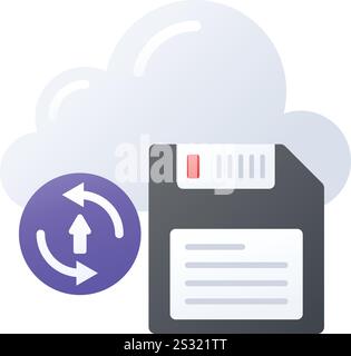 Cloud disk connectivity concept, connecting local and remote device vector design, Web hosting service Symbol, Computing machines Sign, Internet App Stock Vector