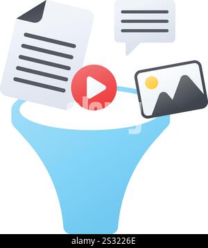 importing files into Funnel concept, Webhook or filter requests vector color icon design, Web hosting service Symbol, Computing machines Sign Internet Stock Vector