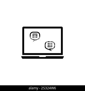 Question and Answer Chat, Online Chatting Solid Flat Vector Icon Isolated on White Background. Stock Vector