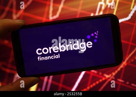 In this photo illustration, the Corebridge Financial company logo is ...