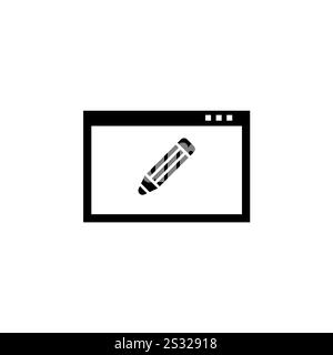 Website Editing, Frontend and Backend Solid Flat Vector Icon Isolated on White Background. Stock Vector