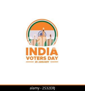 National Voters Day social media feed template. National Voters' Day India. Flag color Background for greeting, social media posting, January 25 India Stock Vector