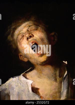 Yawning Apprentice by Mihály Munkácsy 1844-1900, Fine Art Museum, Hungarian, Stock Photo