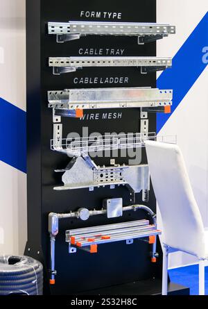 Metal profile and fastening systems for cable routing Stock Photo - Alamy