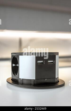 Retractable power strip Stock Photo