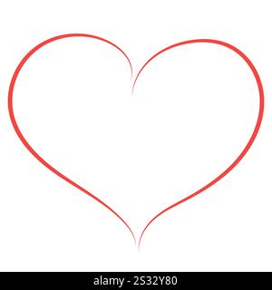 Single simple outline doodle heart Stock Vector