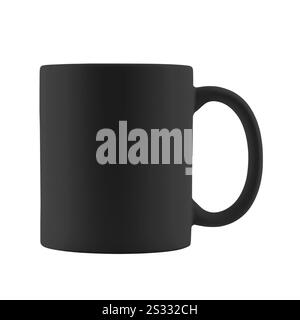 Blank black cup isolated on white. Mockup for design Stock Photo