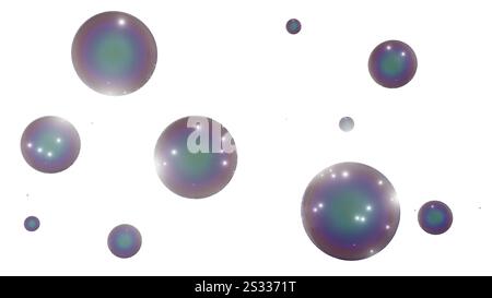 Bubbles floating in the air, creating a whimsical atmosphere for a festive celebration. 3d rendering Stock Photo