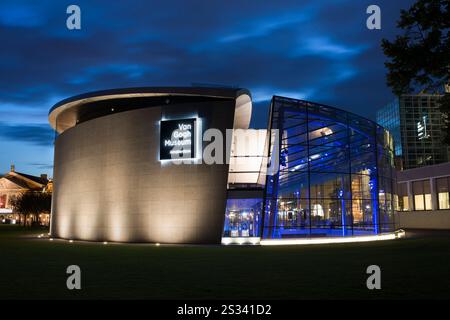 Amsterdam, The Netherlands - Van Gogh Museum in Amsterdam during blue hour. Stock Photo