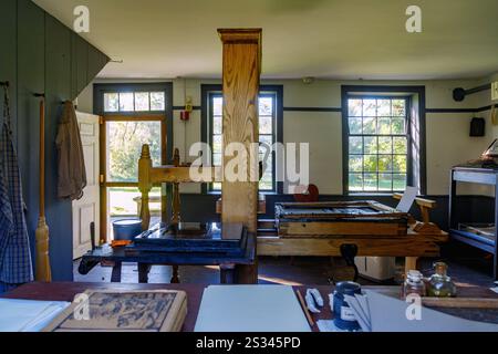 Ephrata Cloister with Printing Office in Ephrata in the Pennsylvania Dutch Country, Lancaster County, Pennsylvania, USA Stock Photo