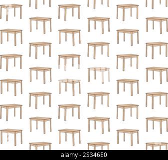 Vector seamless pattern of hand drawn sketch doodle colored table isolated on white background Stock Vector