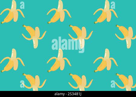 Banana pattern. Vector illustration in flat style. Stock Vector