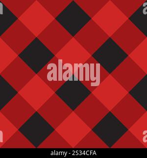 Vector seamless pattern of Scottish checkered Tartan plaid isolated on red background Stock Vector