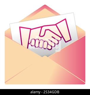 Graphic sign and colorful envelope Stock Vector
