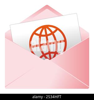 Graphic sign and colorful envelope Stock Vector