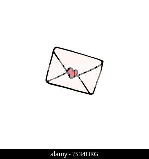 Vector hand drawn doodle sketch colored letter isolated on white background Stock Vector