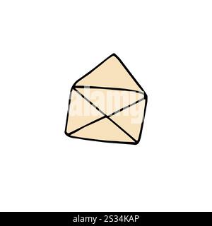 Vector hand drawn doodle sketch colored opened letter envelope isolated on white background Stock Vector