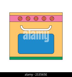 Illustration big oven unique design abstract with blank background Stock Vector