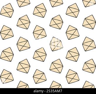 Vector seamless pattern of colored hand drawn doodle sketch opened letter envelope isolated on white background Stock Vector