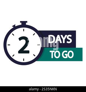 Countdown timer icon. Two days to go. Vector clock illustration. Bold ...