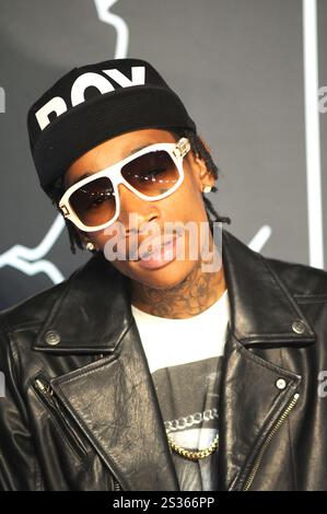 NEW YORK, NY - AUGUST 25: Wiz Khalifa attends the 2013 MTV Video Music Awards at the Barclays Center on August 25, 2013 in the Brooklyn borough of New Stock Photo