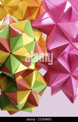 Abstract Rounded Origami Colorful abstract Origami polyhedron figures Stock Photo - Alamy