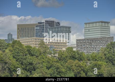 Office buildings, high-rise buildings, Kirchberg district, City of Luxembourg, Grand Duchy of Luxembourg Stock Photo