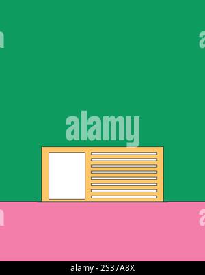 Illustration survey or vote box retro unique design Stock Vector