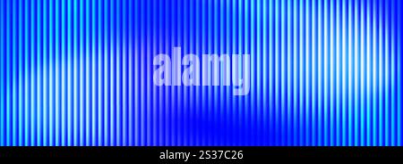 Blue ribbed glass background. Blurred frosted reeded wallpaper. Colored corrugated glass texture for door, window, rooftop. Wavy striped blurry surface overlay. Vector backdrop Stock Vector