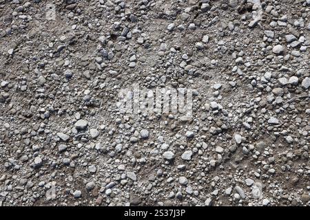 Background of shattered stony stones surface in mountain area. Flat texture with natural light Stock Photo