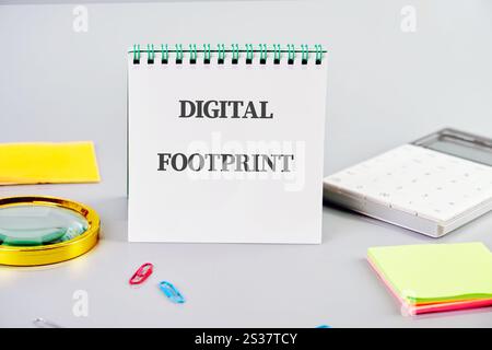 Discussion focuses on digital footprint, highlighting its significance in contemporary technology and business practices Stock Photo