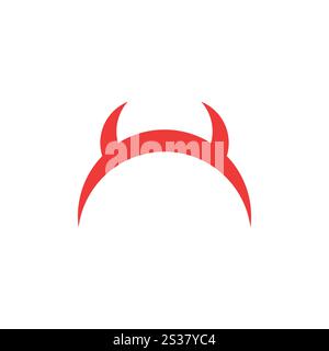 Logo head devil minimalist unique design Stock Vector