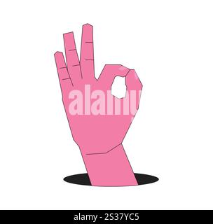 Illustration hand ok gesture retro Stock Vector