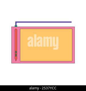 Illustration pen drawing or pen tablet unique design with blank background Stock Vector