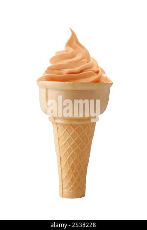 Orange ice cream isolated on white background. Orange ice cream Stock Photo