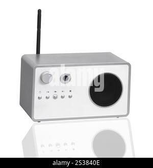 Modern radio transmitter isolated on white background. Modern radio ...