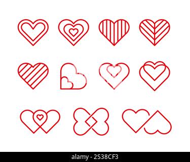 Heart logo collection Stock Vector