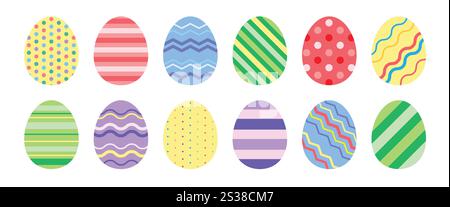Colorful easter eggs collection. Stock Vector