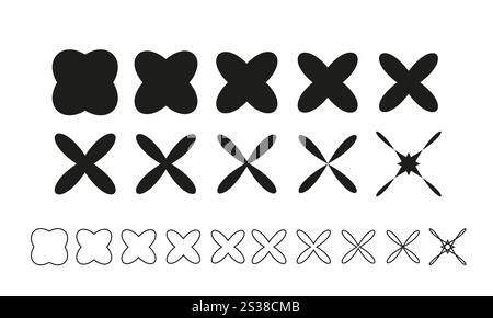 Abstract geometric star set. Stock Vector