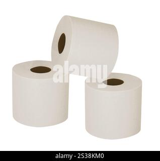 toilet paper isolated on white background. Rolls Stock Photo