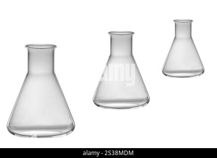 Empty triangle retort isolated on white background. Empty triangle ...