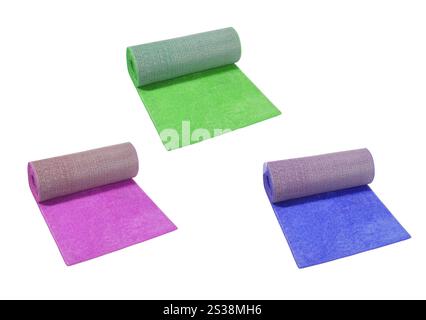 Artificial rolled grass isolated on white background. Artificial rolled grass, isolated on white Stock Photo