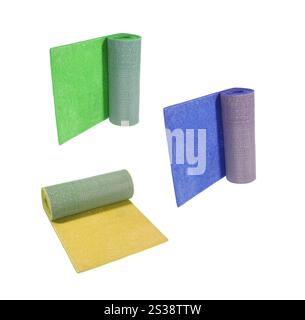 Artificial rolled grass isolated on white background Stock Photo