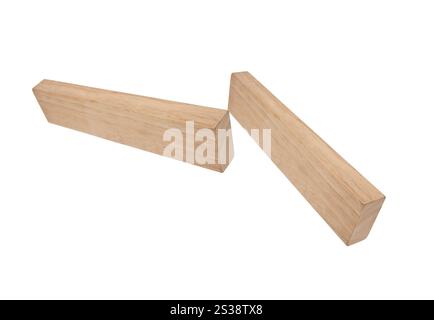 wooden book shelve isolated on white background. wooden book shelve isolated Stock Photo