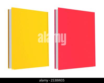 yellow and red books isolated on white background. yellow and red books isolated Stock Photo