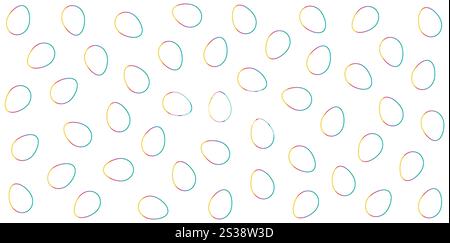 Seamless pattern with colorful gradient egg outlines Stock Vector