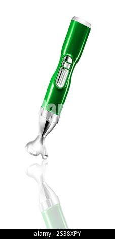 Compact Green blender isolated on white background. Compact Green blender isolated Stock Photo
