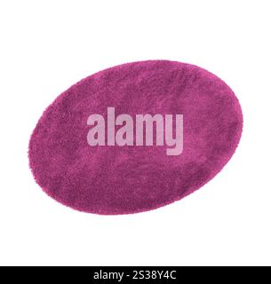 Pink bath rug isolated on white Stock Photo
