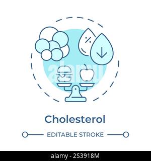 Cholesterol soft blue concept icon Stock Vector