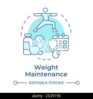 Weight maintenance soft blue concept icon Stock Vector